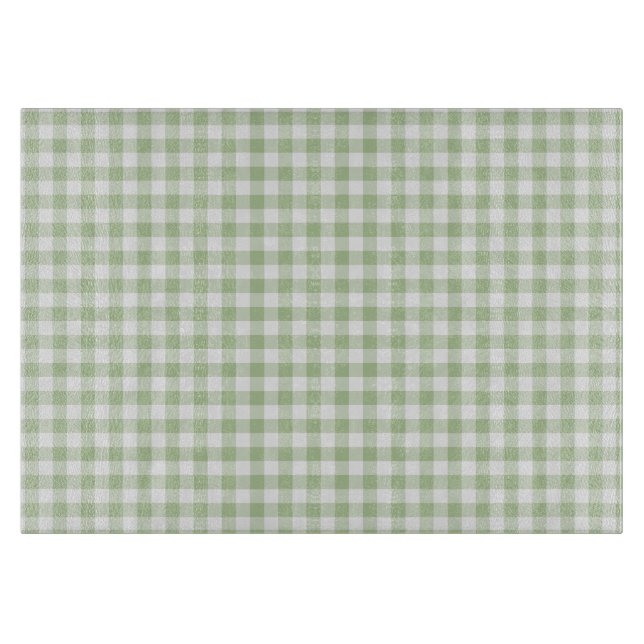 Tabla De Cortar Pequeño Sage y Gingham Blanco (Anverso)