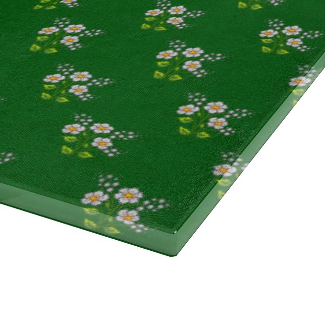 Tabla De Cortar Pequeños Daisies Pixel Art (Borde)