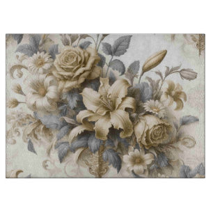 Tabla De Cortar Perfección floral amarilla antigüa