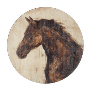 Tabla De Cortar Perfil del caballo salvaje de Brown