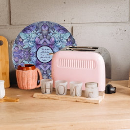 Tabla De Cortar Periwinkle Garden Round Personalizable