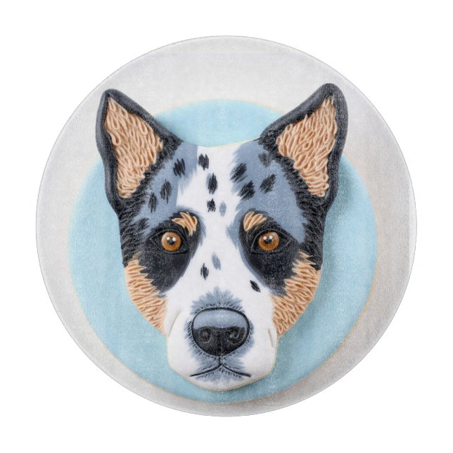 Tabla De Cortar Perro Blue Heeler Inspirado en 3D (Anverso)