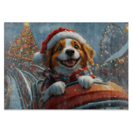 Tabla De Cortar Perro Brittany Spaniel Navidad