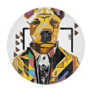 Tabla De Cortar Perro con traje: Arte digital