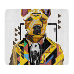 Tabla De Cortar Perro con traje: Arte digital