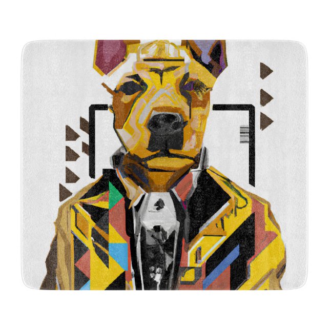 Tabla De Cortar Perro con traje: Arte digital (Anverso)