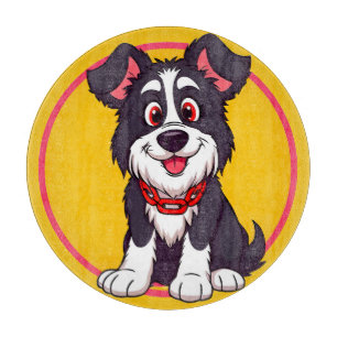 Tabla De Cortar Perro de dibujos animados adorable sonriendo alegr