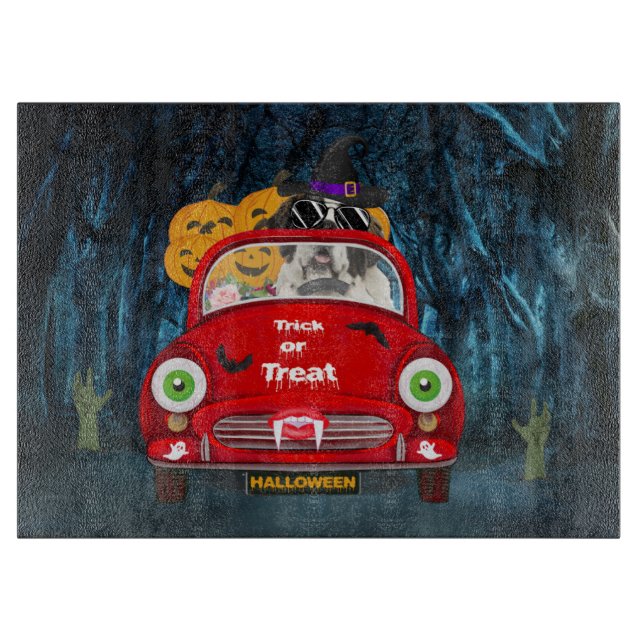 Tabla De Cortar Perro de San Bernardo conduciendo coche asusta Hal (Anverso)