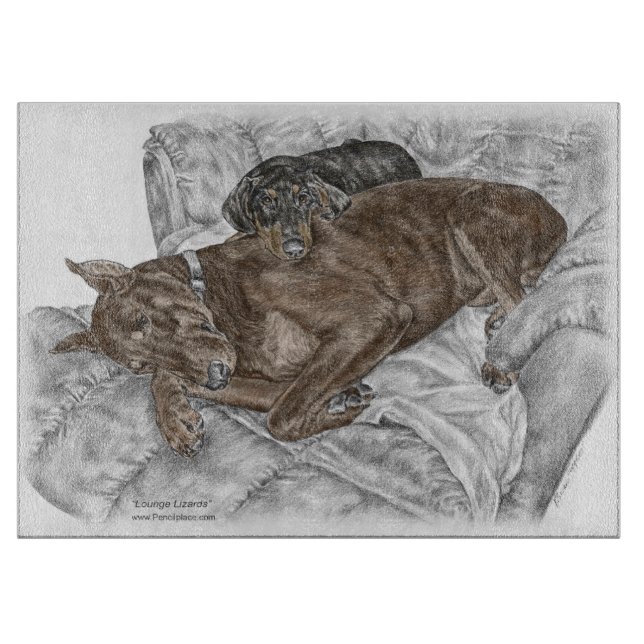 Tabla De Cortar Perro Doberman (Anverso)