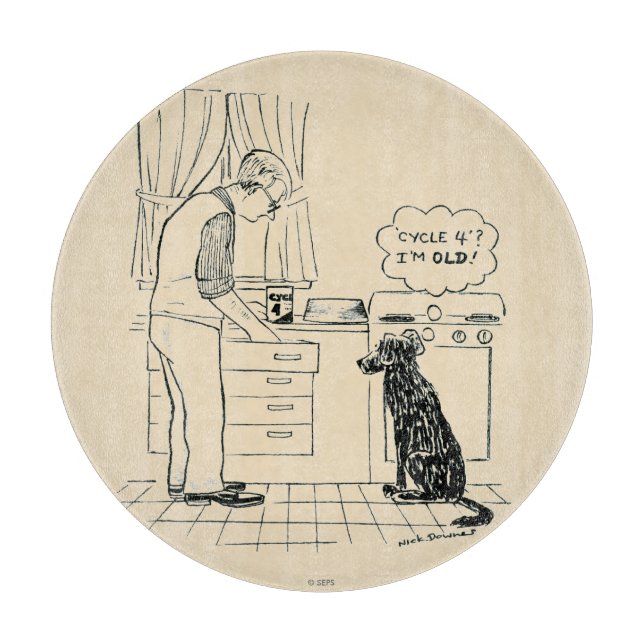 Tabla De Cortar Perro envejeciendo (Anverso)