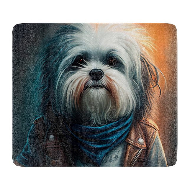Tabla De Cortar Perro haitiano en pintura digital para bicicletas (Anverso)