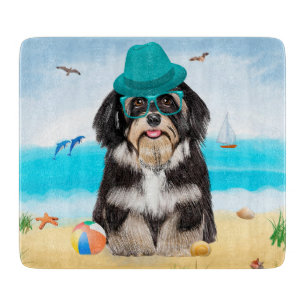 Tabla De Cortar Perro Havanés en la Playa