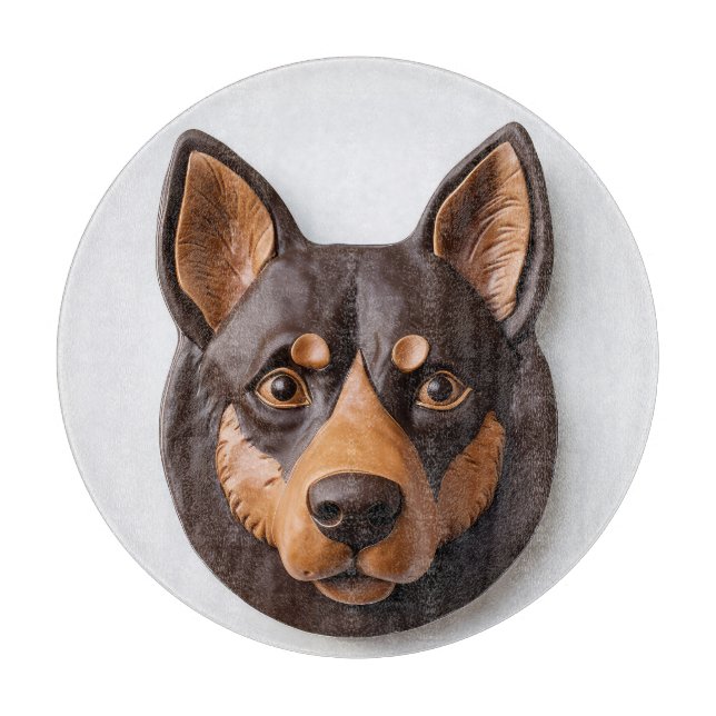 Tabla De Cortar Perro Kelpie Australiano Inspirado en 3D (Anverso)