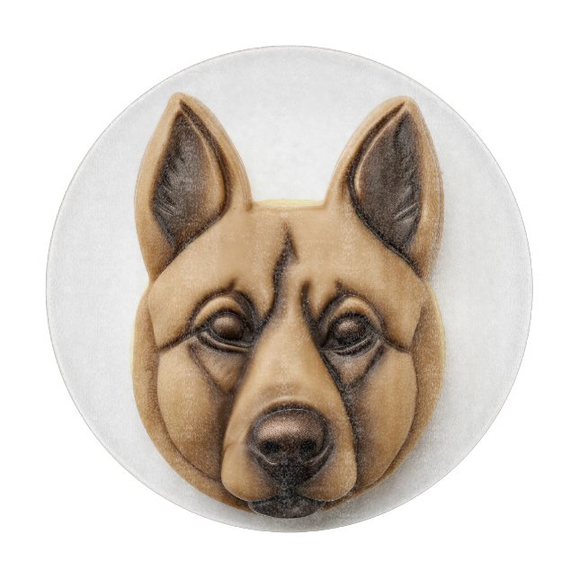 Tabla De Cortar Perro Malinoi Belga Inspirado en 3D (Anverso)