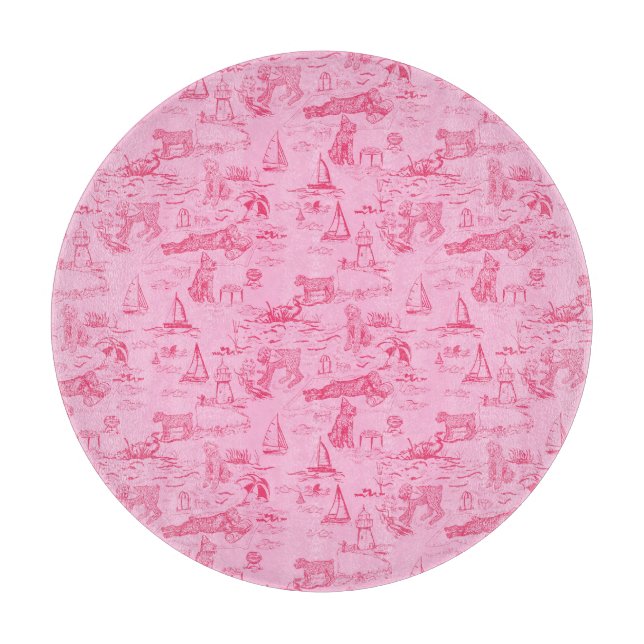 Tabla De Cortar Perro Marino Inodoro Rosa  (Anverso)