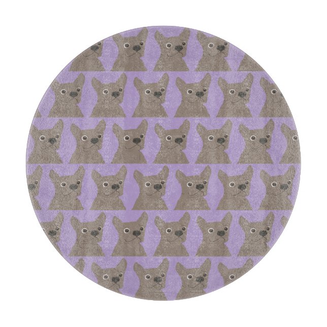 Tabla De Cortar Perro Morado Pálido (Anverso)