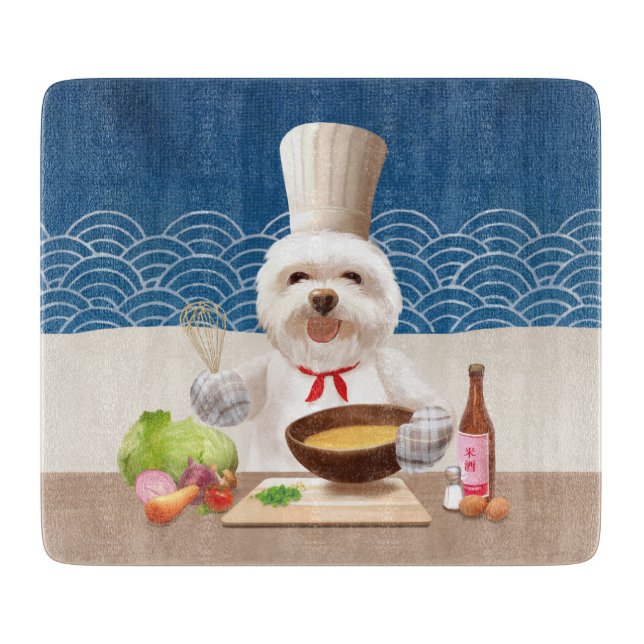 Tabla De Cortar Perro pequeño chef (Anverso)