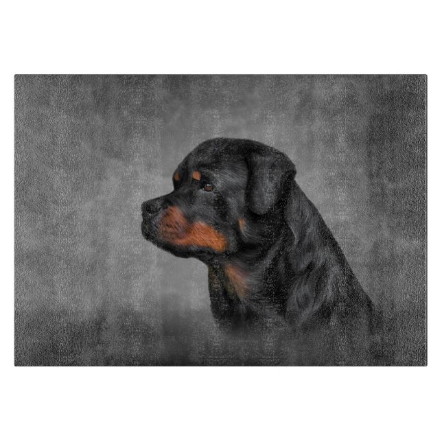Tabla De Cortar Perro Rottweiler (Anverso)