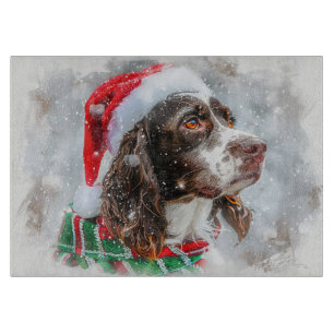 Tabla De Cortar Perro Springer Spaniel Festividad de Navidad