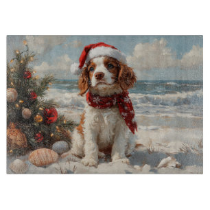 Tabla De Cortar Perro Springer Spaniel Navidad Vintage Playa