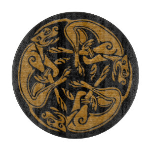 Tabla De Cortar Perros celtas aspecto tradicional de madera adorno