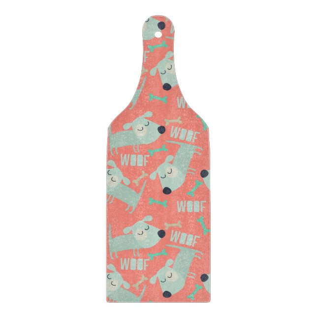 Tabla De Cortar Perros y huesos de madera (Anverso)