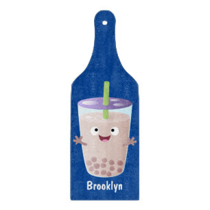 Tabla De Cortar Personaje de dibujos animados de Cute happy bubble