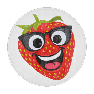 Tabla De Cortar Personaje Genial de Fresa – Arte Divertido de Frut