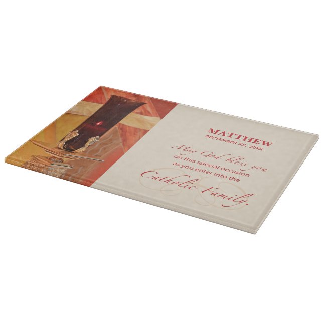 Tabla De Cortar Personalice, RCIA felicita, católica, roja (Borde)