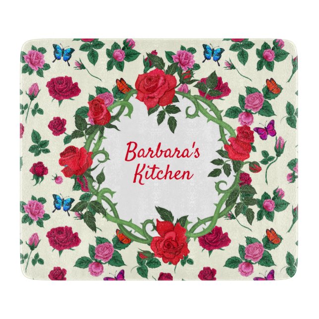 Tabla De Cortar Personaliza el jardín de rosas (Anverso)
