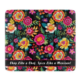 Tabla De Cortar Personalizable Fiesta Floral Extravaganza