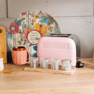 Tabla De Cortar Personalizable redondeado de flores rusticas color