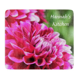 Tabla de cortar personalizada dalia púrpura bonita