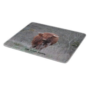 Tabla de cortar personalizada de vaca de las Highl