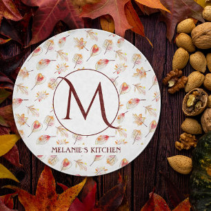 Tabla De Cortar Personalizado acuarela Otoño Monograma Cocina