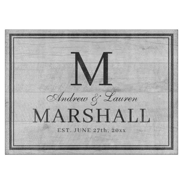 Tabla De Cortar Personalizado BBQ White Wood Names Boda Regalo (Anverso)