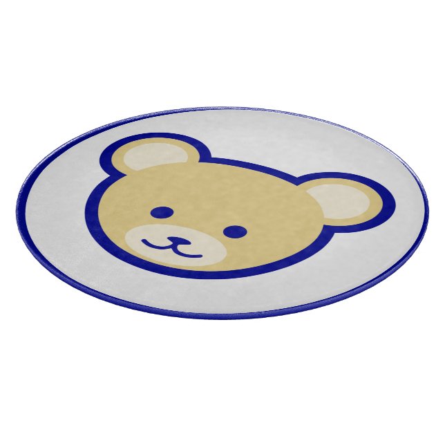 Tabla De Cortar Personalizado Blue Beige Teddy Bear Cute Funny (Borde)