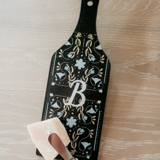 Tabla De Cortar Personalizado Blue Floral Folk Art Charcuteriers (Subido por el creador)