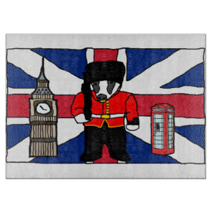Tabla De Cortar Personalizado británico de Badger con Big Ben y Ba