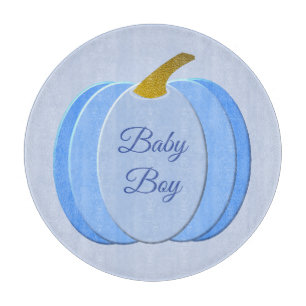 Tabla De Cortar Personalizado de calabaza de niño pequeño azul