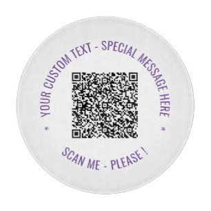 Tabla De Cortar Personalizado de código QR  de texto y placa de co