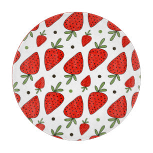 Tabla De Cortar Personalizado de fresas rojas patrón sin foco