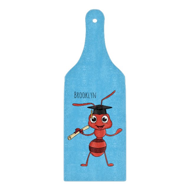 Tabla De Cortar Personalizado de hormiga roja feliz (Anverso)