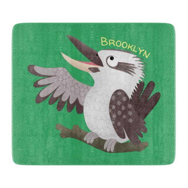 Tabla De Cortar Personalizado de kookaburra gracioso (Anverso)