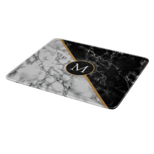Tabla De Cortar Personalizado De Mármol Faux Letra Your Gift Cutti
