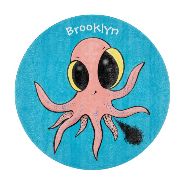Tabla De Cortar Personalizado de pulpo para bebés, dulce y descara (Anverso)