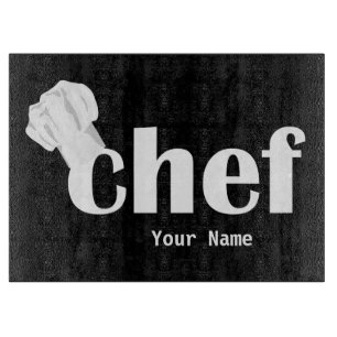 Tabla De Cortar Personalizado de texto del Gorra del chef