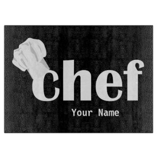 Tabla De Cortar Personalizado de texto del Gorra del chef
