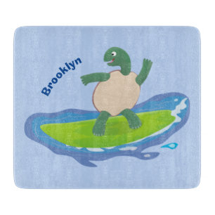 Tabla De Cortar Personalizado divertida de la ola de tortugas