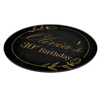 Tabla De Cortar Personalizado en negro y dorado